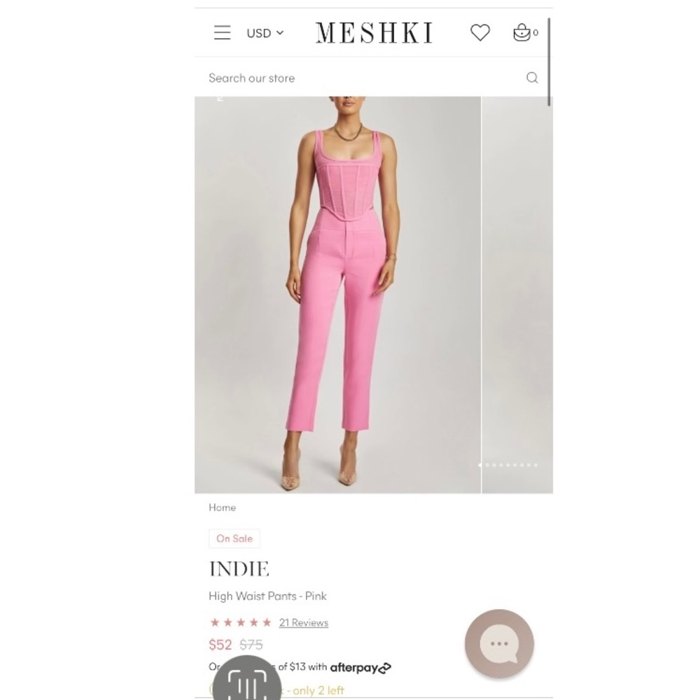 Meshki High Waist  Pink Dress Pants